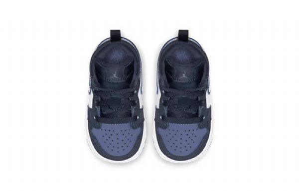 Nike Air Jordan 1 Mid Tops Td Sko Barn Obsidian Lilla
