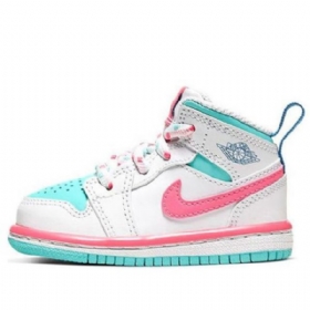 Nike Air Jordan 1 Mid Tops Td Sko Barn Rosa