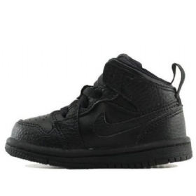 Nike Air Jordan 1 Mid Tops Td Sko Barn Svarte