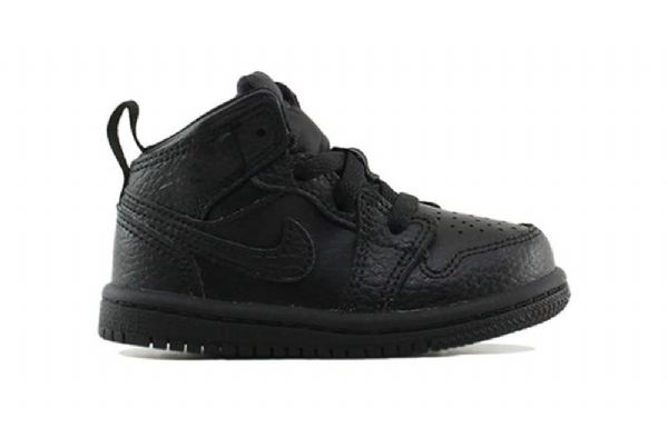 Nike Air Jordan 1 Mid Tops Td Sko Barn Svarte