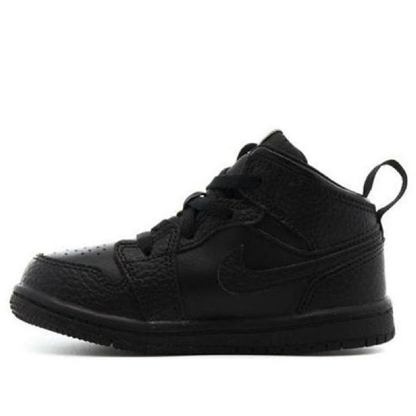 Nike Air Jordan 1 Mid Tops Td Sko Barn Svarte
