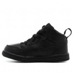 Nike Air Jordan 1 Mid Tops Td Sko Barn Svarte