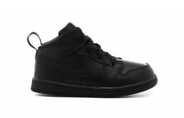 Nike Air Jordan 1 Mid Tops Td Sko Barn Svarte