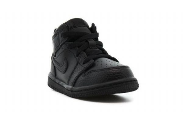 Nike Air Jordan 1 Mid Tops Td Sko Barn Svarte