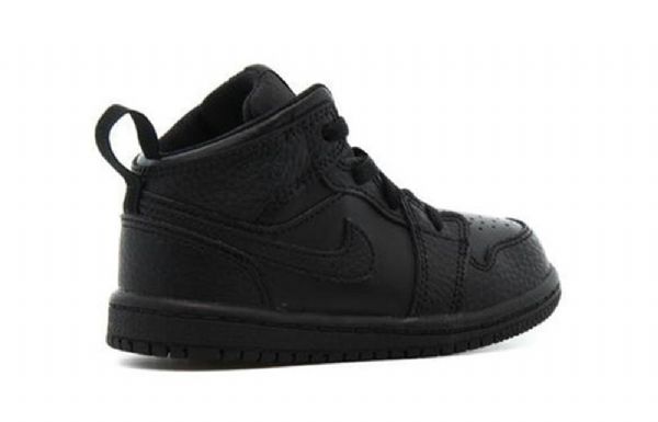 Nike Air Jordan 1 Mid Tops Td Sko Barn Svarte