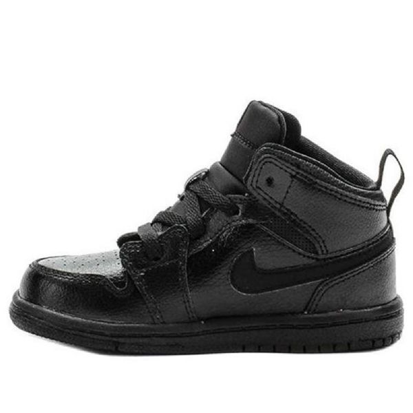 Nike Air Jordan 1 Mid Tops Td Sko Barn Svarte