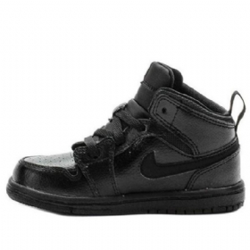 Nike Air Jordan 1 Mid Tops Td Sko Barn Svarte