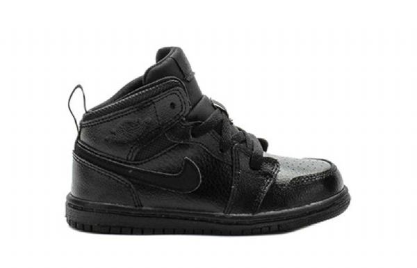 Nike Air Jordan 1 Mid Tops Td Sko Barn Svarte