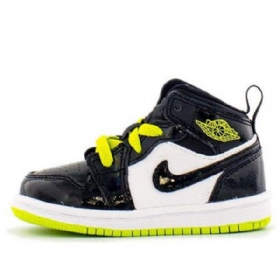 Nike Air Jordan 1 Mid Tops Td Sko Barn Svarte