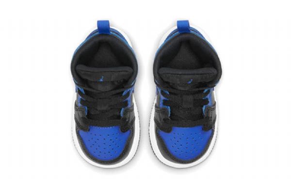 Nike Air Jordan 1 Mid Tops Td Sko Barn Svarte Blå