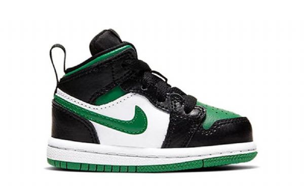 Nike Air Jordan 1 Mid Tops Td Sko Barn Svarte Grønn