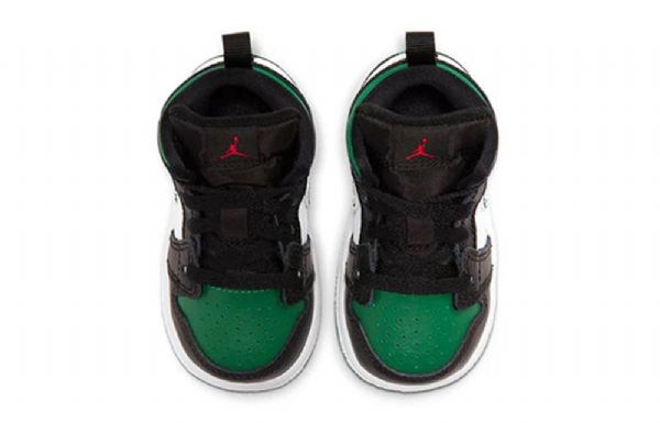 Nike Air Jordan 1 Mid Tops Td Sko Barn Svarte Grønn