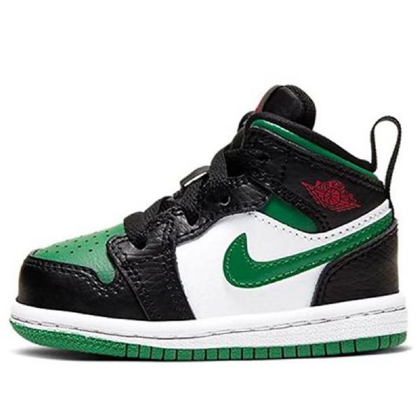 Nike Air Jordan 1 Mid Tops Td Sko Barn Svarte Grønn