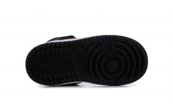Nike Air Jordan 1 Mid Tops Td Sko Barn Svarte Gul