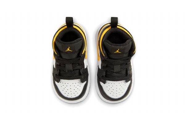 Nike Air Jordan 1 Mid Tops Td Sko Barn Svarte Gull