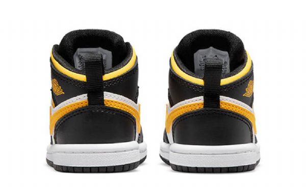 Nike Air Jordan 1 Mid Tops Td Sko Barn Svarte Gull