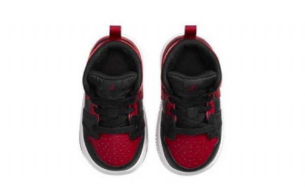 Nike Air Jordan 1 Mid Tops Td Sko Barn Svarte Rød