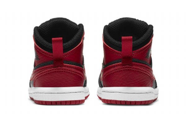 Nike Air Jordan 1 Mid Tops Td Sko Barn Svarte Rød