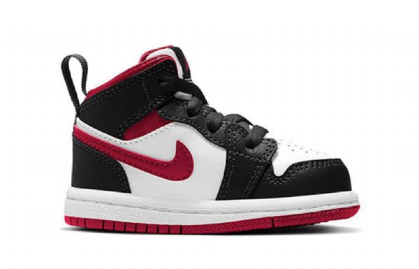 Nike Air Jordan 1 Mid Tops Td Sko Barn Svarte Rød