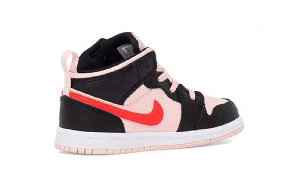 Nike Air Jordan 1 Mid Tops Td Sko Barn Svarte Rosa