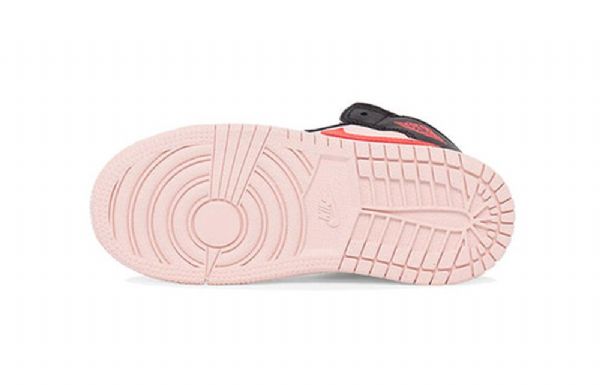 Nike Air Jordan 1 Mid Tops Td Sko Barn Svarte Rosa