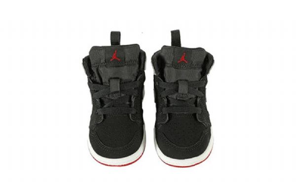 Nike Air Jordan 1 Mid Tops Td Sko Barn Svarte Sølv