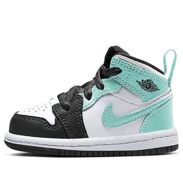 Nike Air Jordan 1 Mid Tops Td Sko Barn Svarte Turkis
