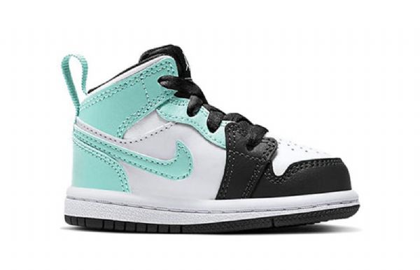 Nike Air Jordan 1 Mid Tops Td Sko Barn Svarte Turkis