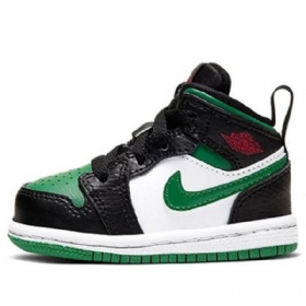 Nike Air Jordan 1 Mid Tops Td Sko Herre Svarte Grønn