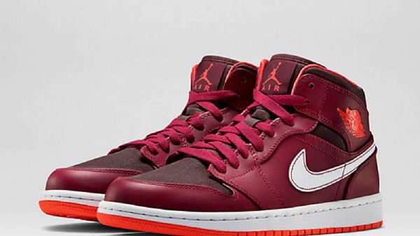 Nike Air Jordan 1 Mid Tops Team Sko Herre Rød