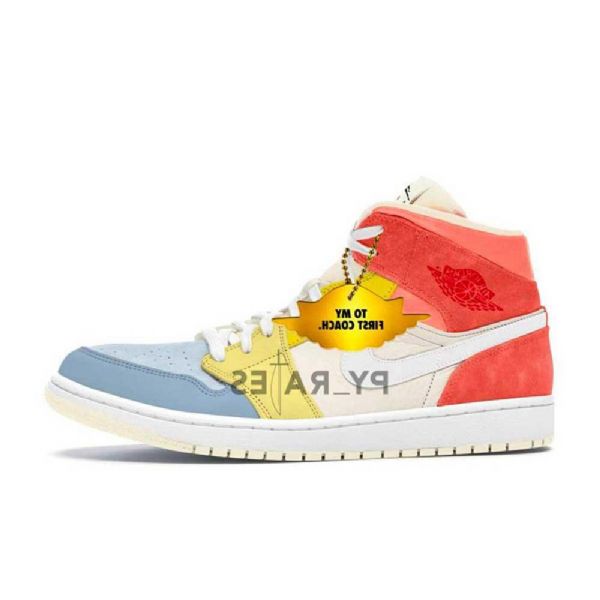 Nike Air Jordan 1 Mid Tops To My Coach Sko Herre Multicolor