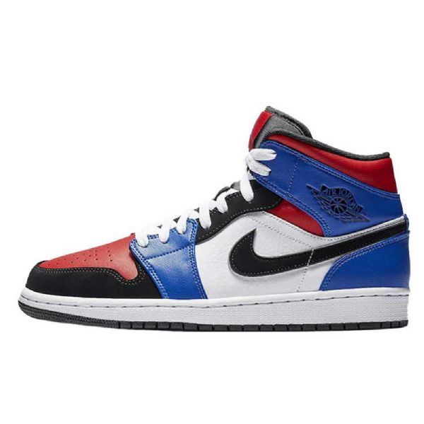 Nike Air Jordan 1 Mid Tops Top 3 Sko Herre Blå Rød Multicolor