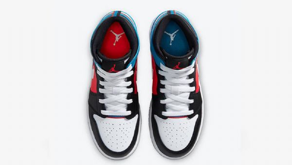Nike Air Jordan 1 Mid Tops Tri Colour Ribbons Sko Herre Multicolor