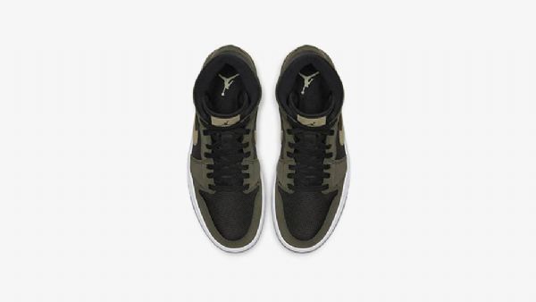 Nike Air Jordan 1 Mid Tops Trooper Sko Herre Camouflage Grønn