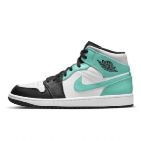 Nike Air Jordan 1 Mid Tops Tropical Twist Sko Herre Svarte Grønn