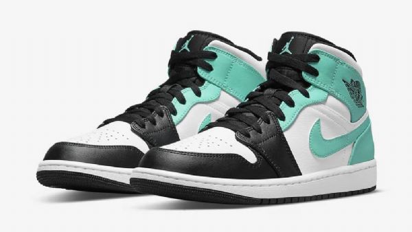 Nike Air Jordan 1 Mid Tops Tropical Twist Sko Herre Svarte Grønn