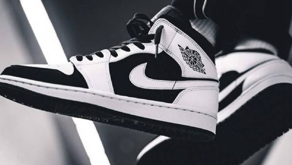 Nike Air Jordan 1 Mid Tops Tuxedo Sko Herre Hvite