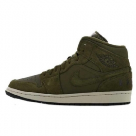 Nike Air Jordan 1 Mid Tops Winterized Sko Herre Olivengrønne