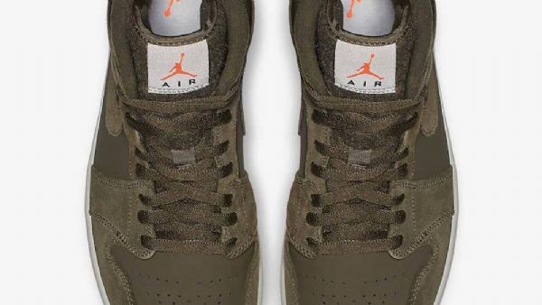 Nike Air Jordan 1 Mid Tops Winterized Sko Herre Olivengrønne
