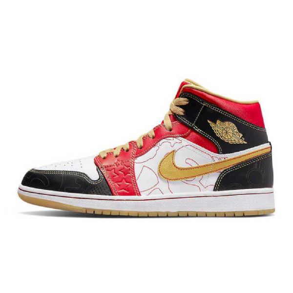 Nike Air Jordan 1 Mid Tops Xq Dust Sko Dame Hvite Gull