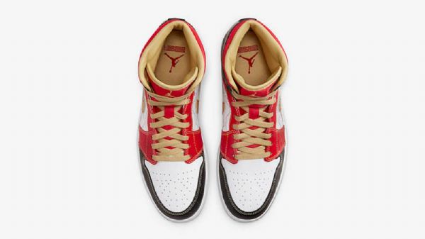 Nike Air Jordan 1 Mid Tops Xq Dust Sko Dame Hvite Gull