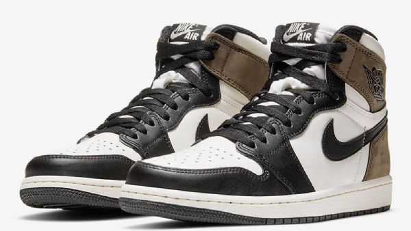 Nike Air Jordan 1 Mocha Sko Herre Svarte Brune Hvite