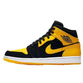 Nike Air Jordan 1 New Love Sko Herre Svarte Gul