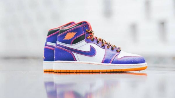 Nike Air Jordan 1 Og Gs Tasmanian Devil Sko Herre Lilla Hvite