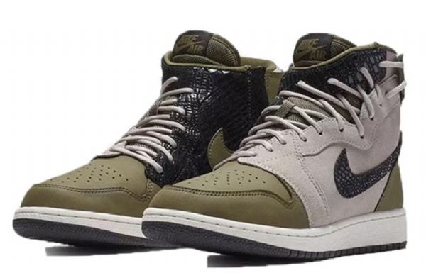 Nike Air Jordan 1 Rebel Xx Retro Basketball Shoes Dame Olivengrønne