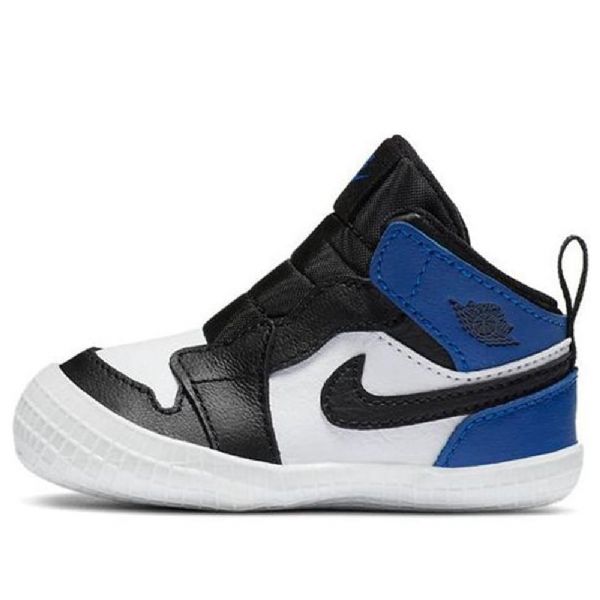 Nike Air Jordan 1 Retro Crib Basketball Shoes Barn Svarte Hvite Blå