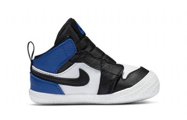 Nike Air Jordan 1 Retro Crib Basketball Shoes Barn Svarte Hvite Blå