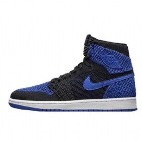 Nike Air Jordan 1 Retro Flyknit Royal Sko Herre Svarte Blå