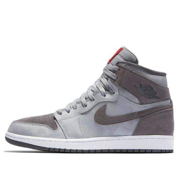 Nike Air Jordan 1 Retro High Tops Basketball Shoes Dame Grå