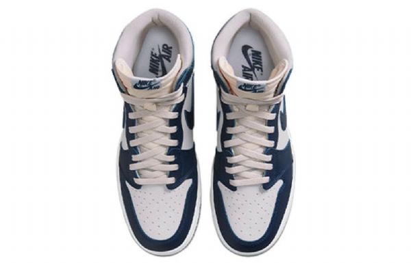 Nike Air Jordan 1 Retro High Tops Basketball Shoes Herre Marineblå Korall
